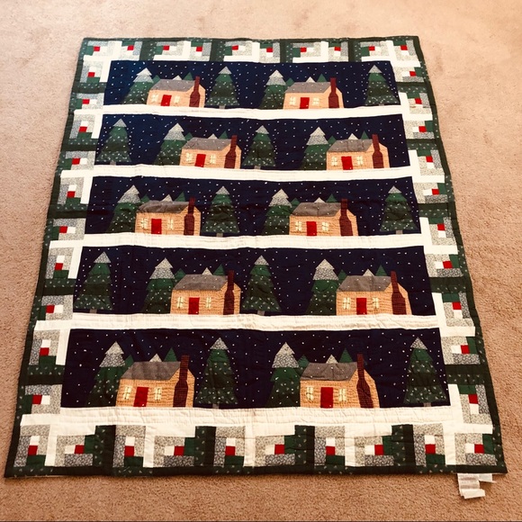 Quilt Blanket “No Place Like Home” Design Detailed Handmade Stitched 4’x5’ - Picture 6 of 8